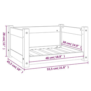 vidaXL Dog Bed Grey 55.5x45.5x28 cm Solid Pine Wood