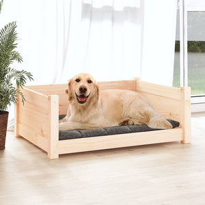 vidaXL Dog Bed 75.5x55.5x28 cm Solid Pine Wood