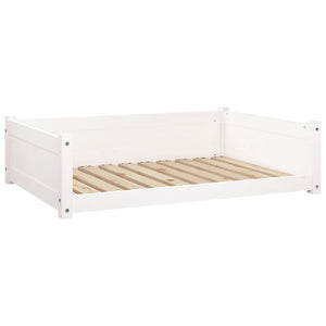 vidaXL Dog Bed White 95.5x65.5x28 cm Solid Pine Wood