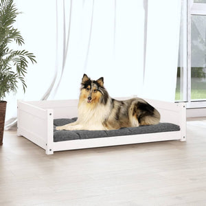 vidaXL Dog Bed White 95.5x65.5x28 cm Solid Pine Wood