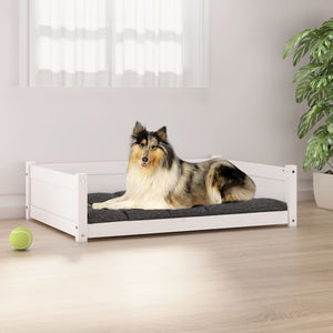 vidaXL Dog Bed White 95.5x65.5x28 cm Solid Pine Wood