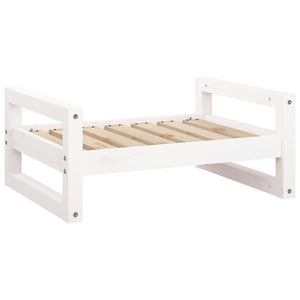 vidaXL Dog Bed White 65.5x50.5x28 cm Solid Pine Wood