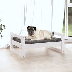 vidaXL Dog Bed White 65.5x50.5x28 cm Solid Pine Wood