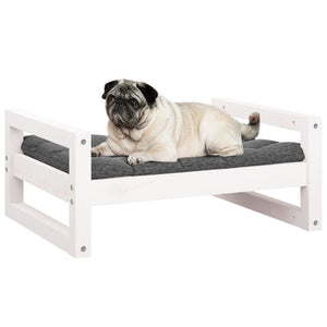 vidaXL Dog Bed White 65.5x50.5x28 cm Solid Pine Wood