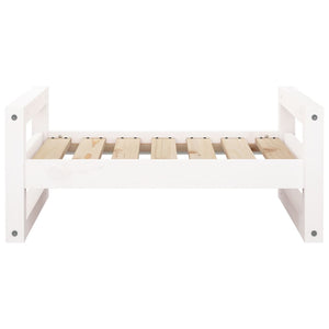 vidaXL Dog Bed White 65.5x50.5x28 cm Solid Pine Wood