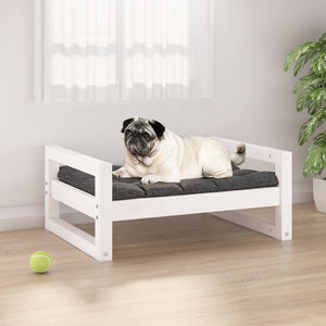 vidaXL Dog Bed White 65.5x50.5x28 cm Solid Pine Wood