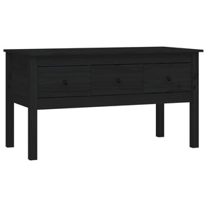 vidaXL Coffee Table Black 102x49x55 cm Solid Wood Pine