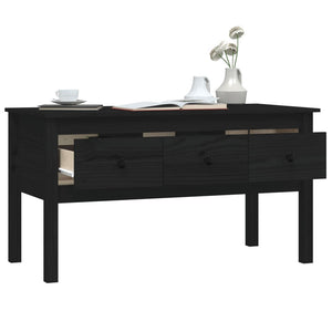 vidaXL Coffee Table Black 102x49x55 cm Solid Wood Pine