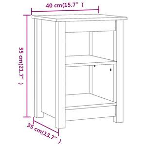 vidaXL Bedside Cabinet Honey Brown 40x35x55 cm Solid Wood Pine