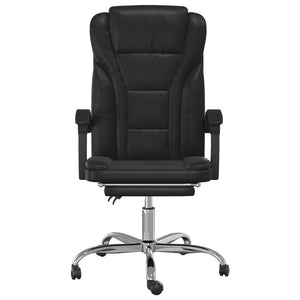 vidaXL Reclining Office Chair Black Faux Leather