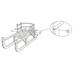 vidaXL Backrest for Sledge Blue Plywood