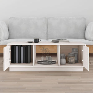 vidaXL Coffee Table White 100x50x35 cm Solid Wood Pine