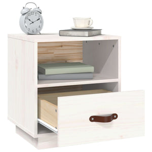 vidaXL Bedside Cabinet White 40x34x45 cm Solid Wood Pine