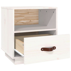 vidaXL Bedside Cabinet White 40x34x45 cm Solid Wood Pine