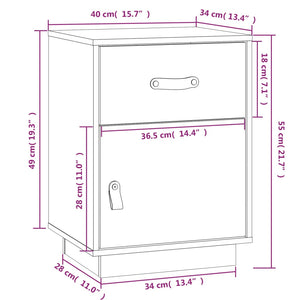 vidaXL Bedside Cabinets 2 pcs 40x34x55 cm Solid Wood Pine