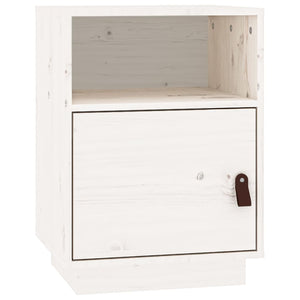 vidaXL Bedside Cabinet White 40x34x55 cm Solid Wood Pine