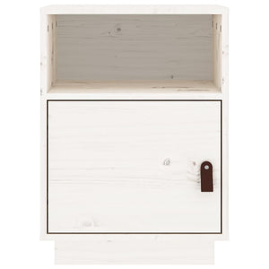 vidaXL Bedside Cabinet White 40x34x55 cm Solid Wood Pine