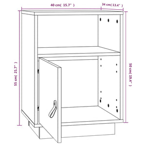 vidaXL Bedside Cabinet White 40x34x55 cm Solid Wood Pine