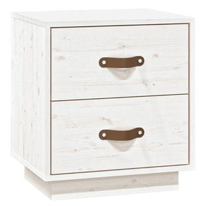 vidaXL Bedside Cabinet White 40x34x45 cm Solid Wood Pine