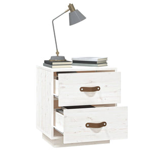 vidaXL Bedside Cabinet White 40x34x45 cm Solid Wood Pine