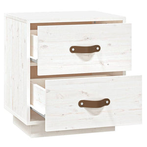 vidaXL Bedside Cabinet White 40x34x45 cm Solid Wood Pine