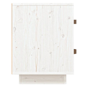 vidaXL Bedside Cabinet White 40x34x45 cm Solid Wood Pine