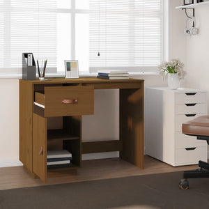 vidaXL Desk Honey Brown 95x50x75 cm Solid Wood Pine