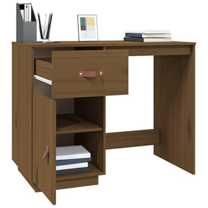 vidaXL Desk Honey Brown 95x50x75 cm Solid Wood Pine