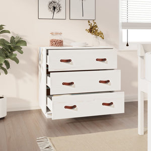 vidaXL Sideboard White 80x40x75 cm Solid Wood Pine