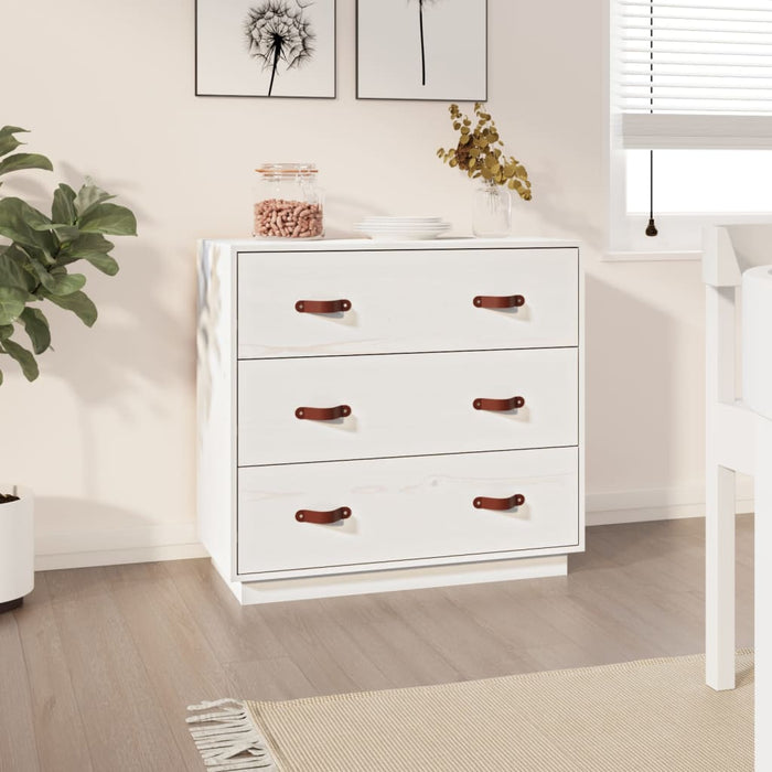 vidaXL Sideboard White 80x40x75 cm Solid Wood Pine