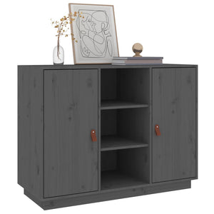 vidaXL Sideboard Grey 100x40x75 cm Solid Wood Pine