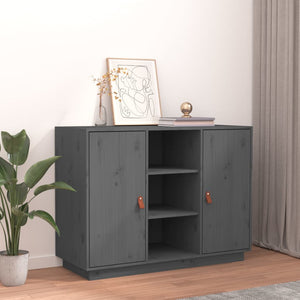 vidaXL Sideboard Grey 100x40x75 cm Solid Wood Pine