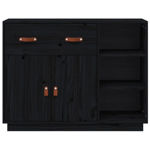 vidaXL Sideboard Black 98.5x40x75 cm Solid Wood Pine