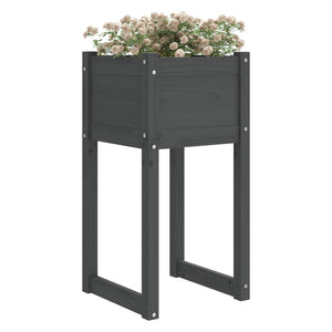 vidaXL Planter Grey 40x40x81 cm Solid Wood Pine