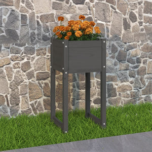 vidaXL Planter Grey 40x40x81 cm Solid Wood Pine