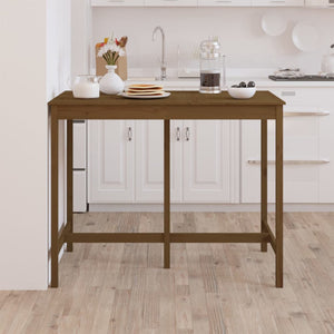 vidaXL Bar Table Honey Brown 140x80x110 cm Solid Wood Pine