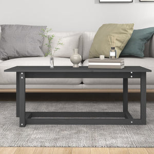 vidaXL Coffee Table Grey 110x55x45 cm Solid Wood Pine