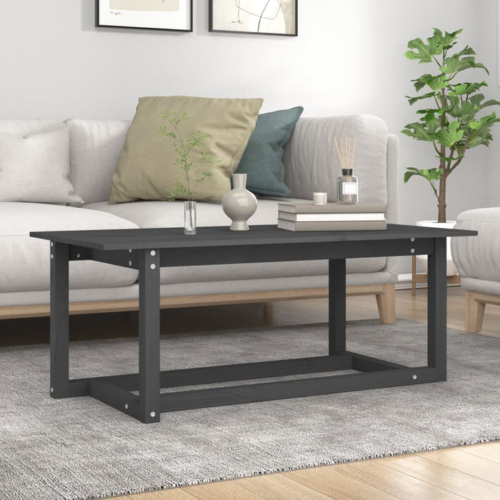 vidaXL Coffee Table Grey 110x55x45 cm Solid Wood Pine