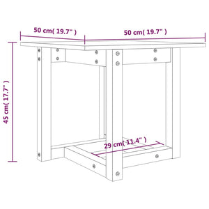 vidaXL Coffee Table Grey 50x50x45 cm Solid Wood Pine