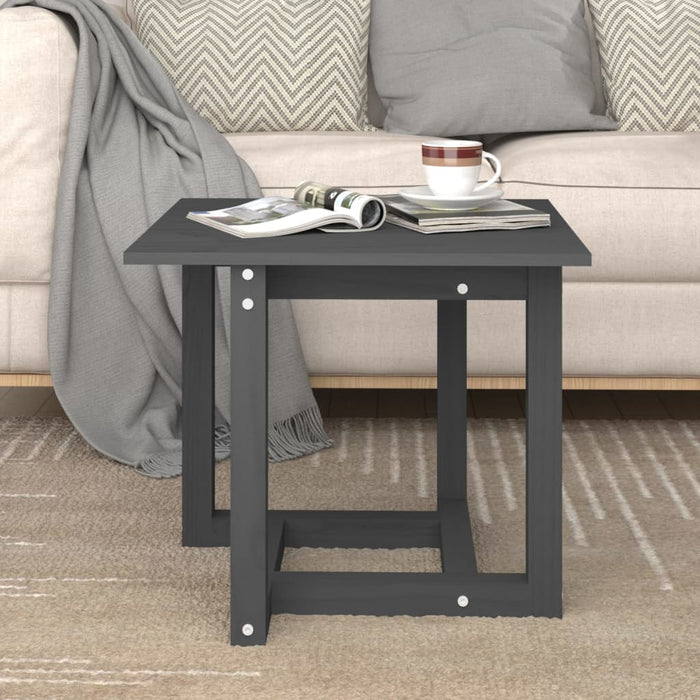 vidaXL Coffee Table Grey 50x50x45 cm Solid Wood Pine