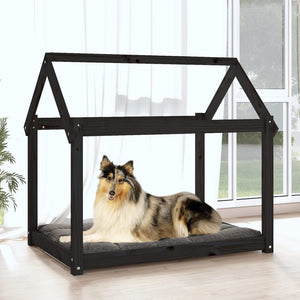 vidaXL Dog Bed Black 101x70x90 cm Solid Wood Pine