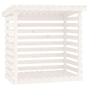 vidaXL Firewood Rack White 108x73x108 cm Solid Wood Pine