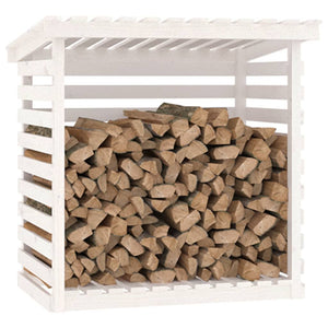 vidaXL Firewood Rack White 108x73x108 cm Solid Wood Pine