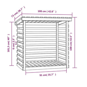 vidaXL Firewood Rack White 108x73x108 cm Solid Wood Pine