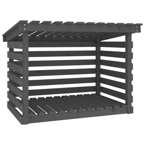 vidaXL Firewood Rack Grey 108x73x79 cm Solid Wood Pine