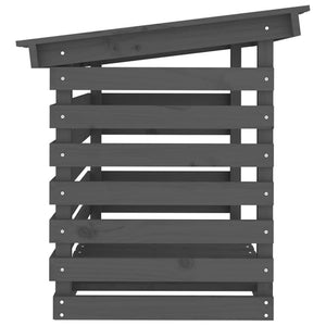 vidaXL Firewood Rack Grey 108x73x79 cm Solid Wood Pine