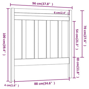 vidaXL Bed Headboard Black 95x4x100 cm Solid Wood Pine