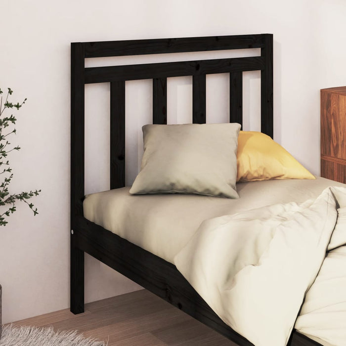 vidaXL Bed Headboard Black 95x4x100 cm Solid Wood Pine