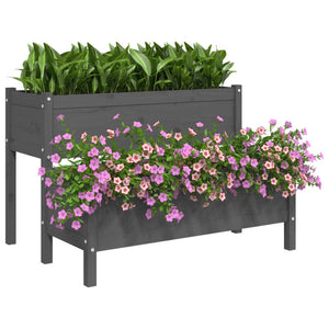 vidaXL Planter Grey 110x84x75 cm Solid Wood Pine