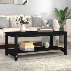 vidaXL Coffee Table Black 110x55x45 cm Solid Wood Pine